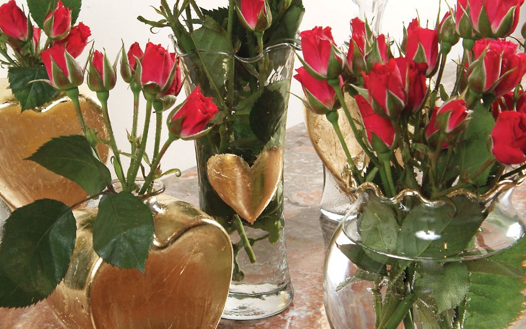DIY Gold-Leaf Vases