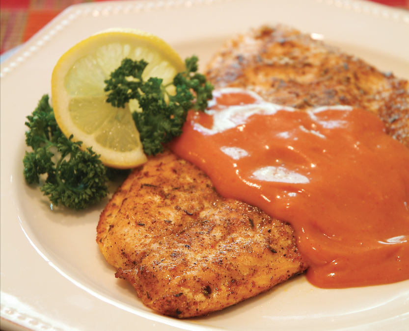 Broiled Blackened Salmon with Creole Sauce