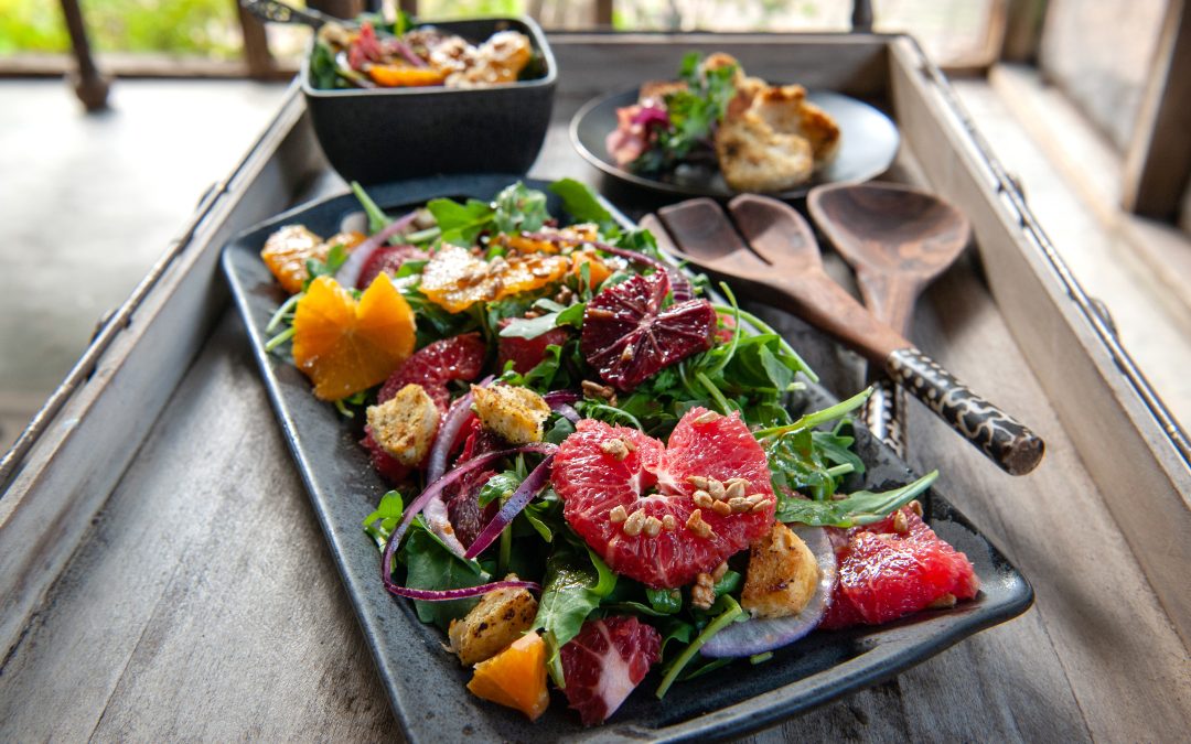 CITRUS SALAD WITH LEMON PEPPER CROUTONS