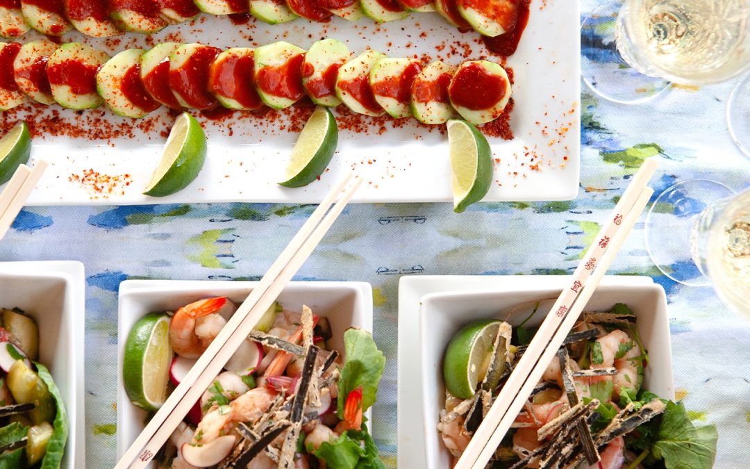 SHRIMP AGUACHILE AND SPICY CUCUMBERS