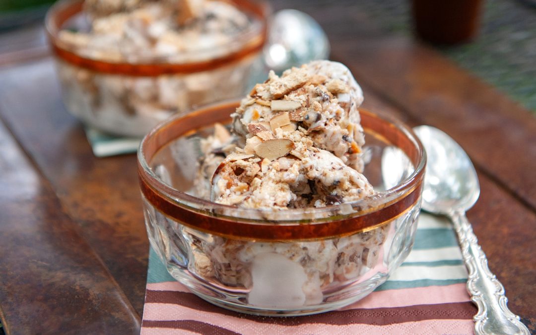 S’MORE ICE CREAM WITH TOASTED ALMONDS